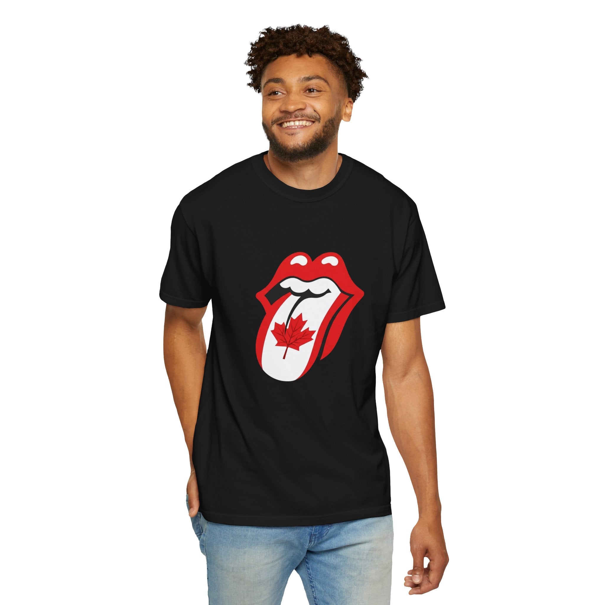 Canada Maple Tongue Rock-Inspired Canadian Flag Graphic Tee