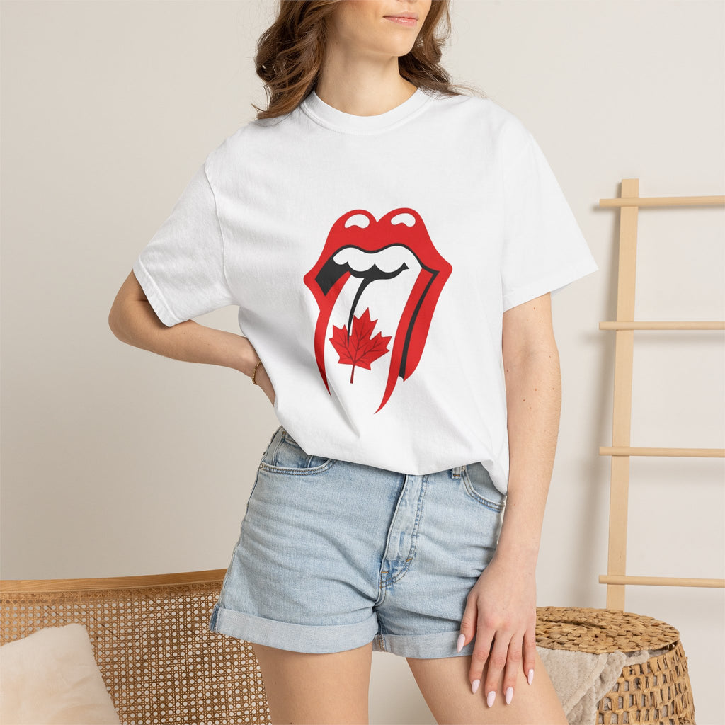 Canada Maple Tongue Rock-Inspired Canadian Flag Graphic Tee