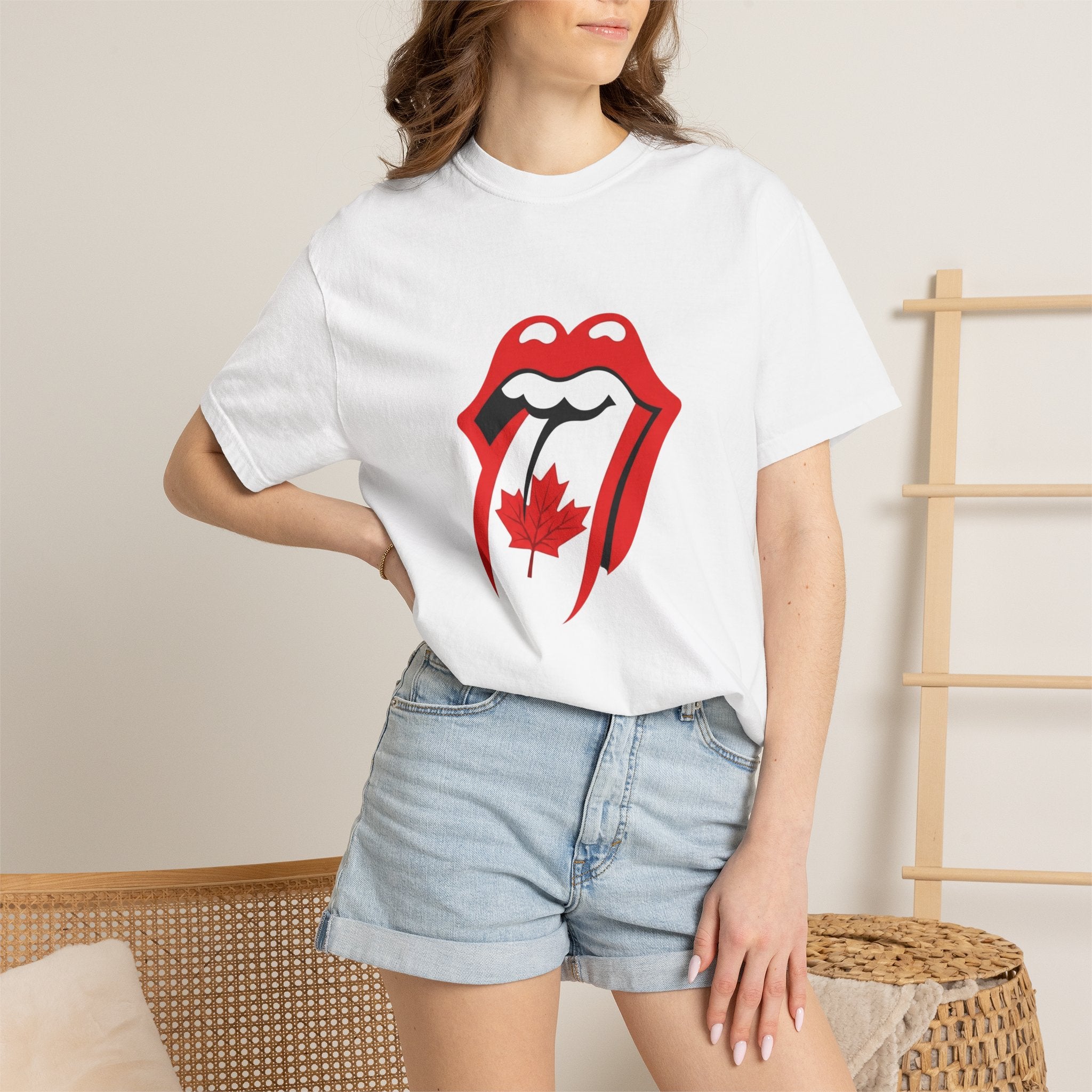 Canada Maple Tongue Rock-Inspired Canadian Flag Graphic Tee