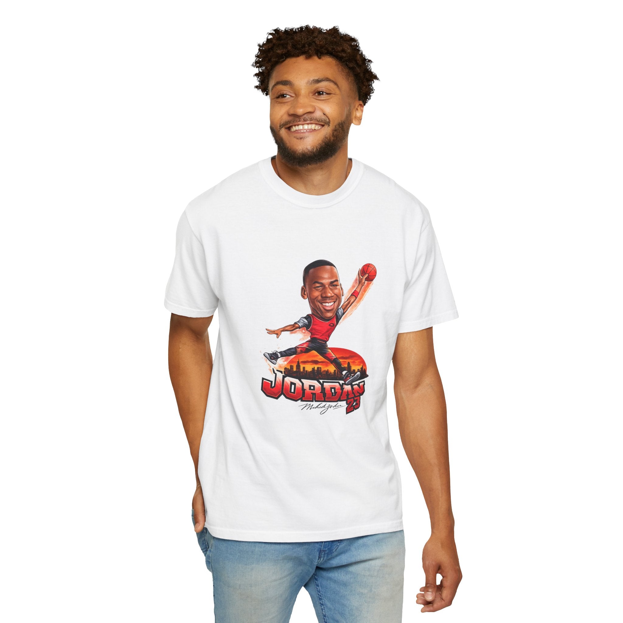 Basketball Legend Graphic "Michael Jordan" Retro Sunset Design Tee