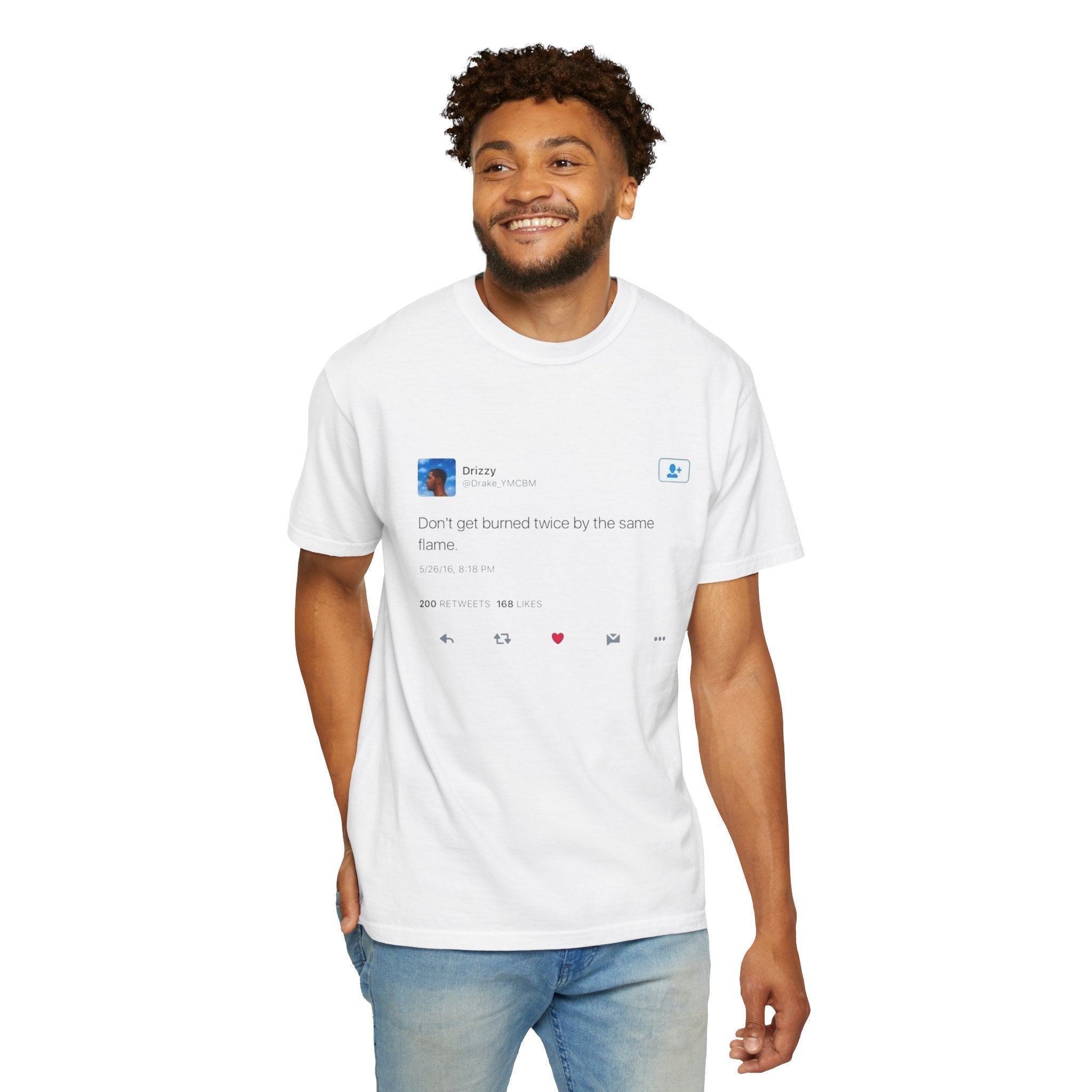Tweet Screenshot T-Shirt “Don’t just stand there by the same flame” Social Media Graphic Tee