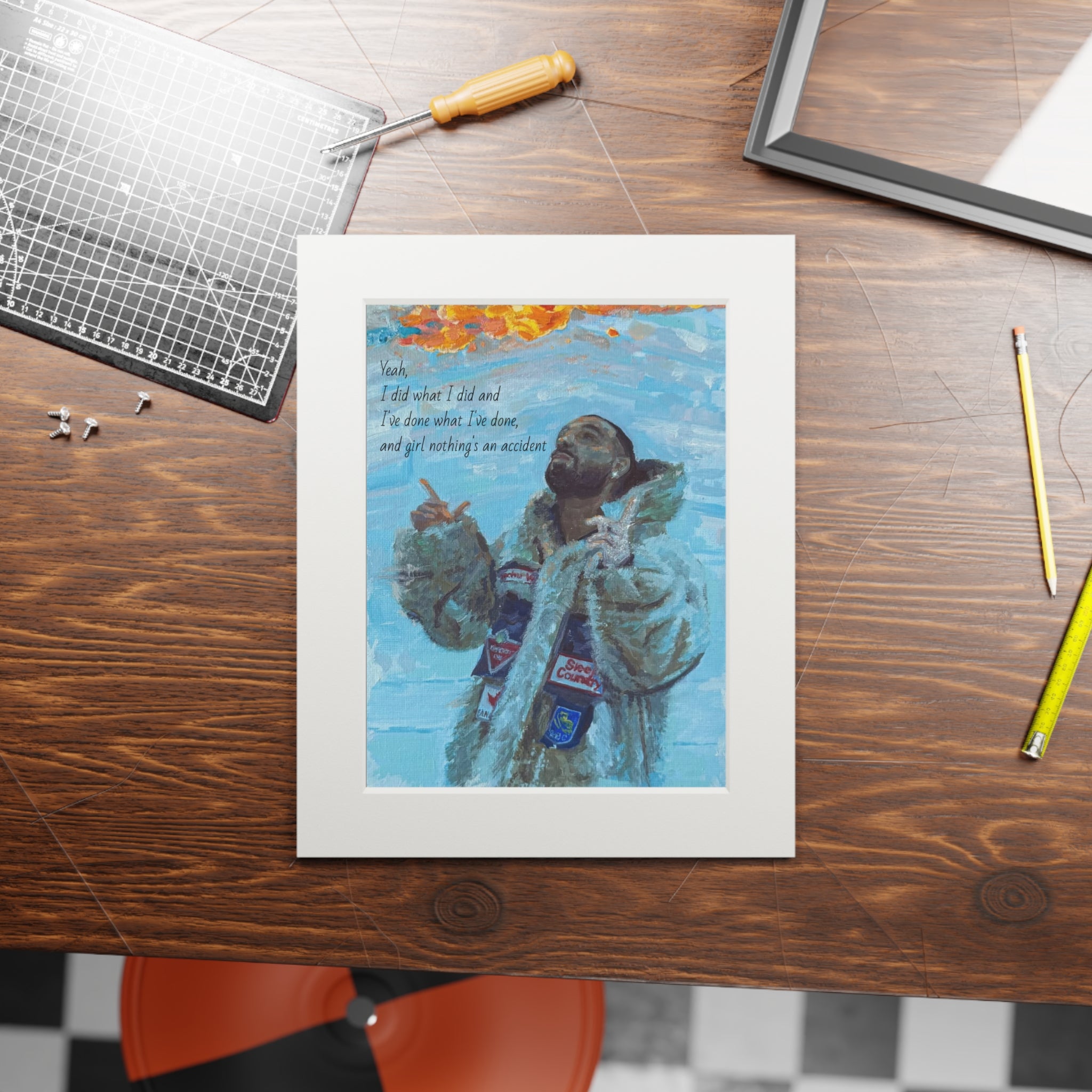 Drake Art Print with Passepartout Framed Fine Art Poster
