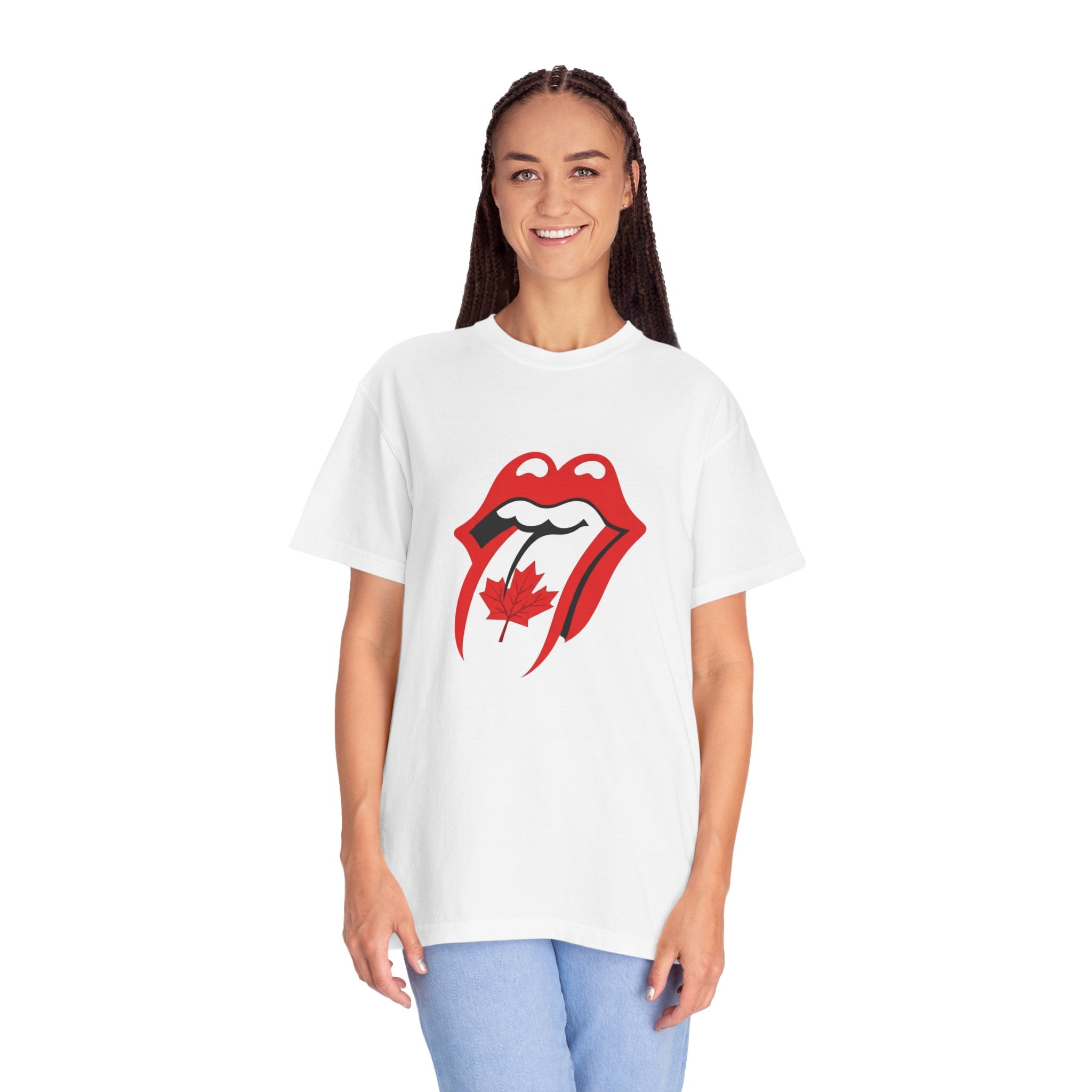 Canada Maple Tongue Rock-Inspired Canadian Flag Graphic Tee