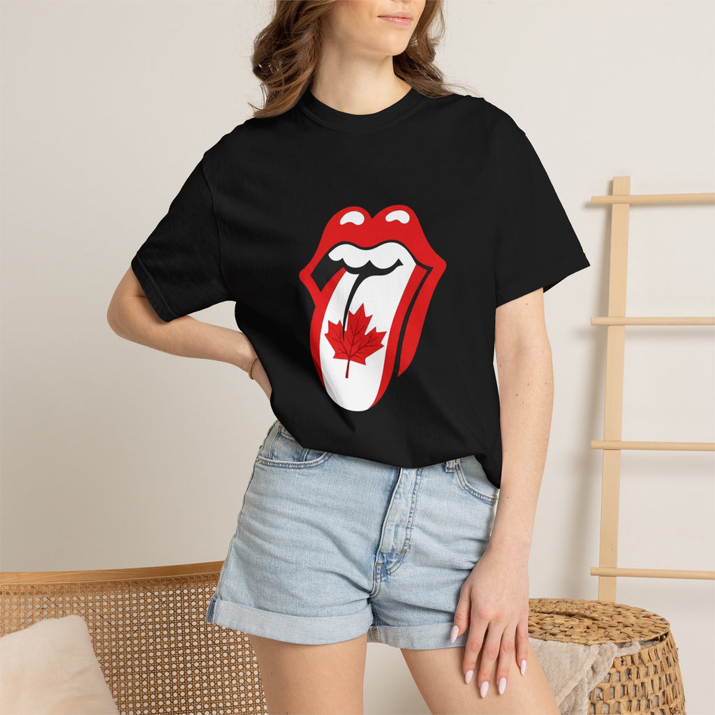 Canada Maple Tongue Rock-Inspired Canadian Flag Graphic Tee