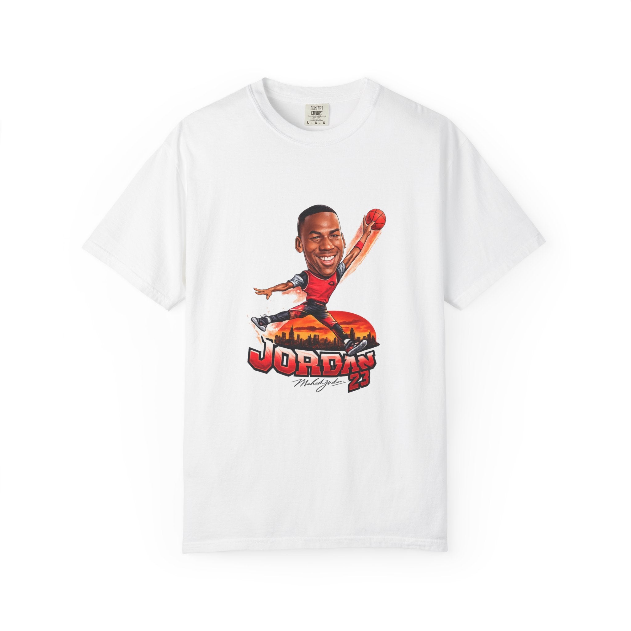 Basketball Legend Graphic "Michael Jordan" Retro Sunset Design Tee