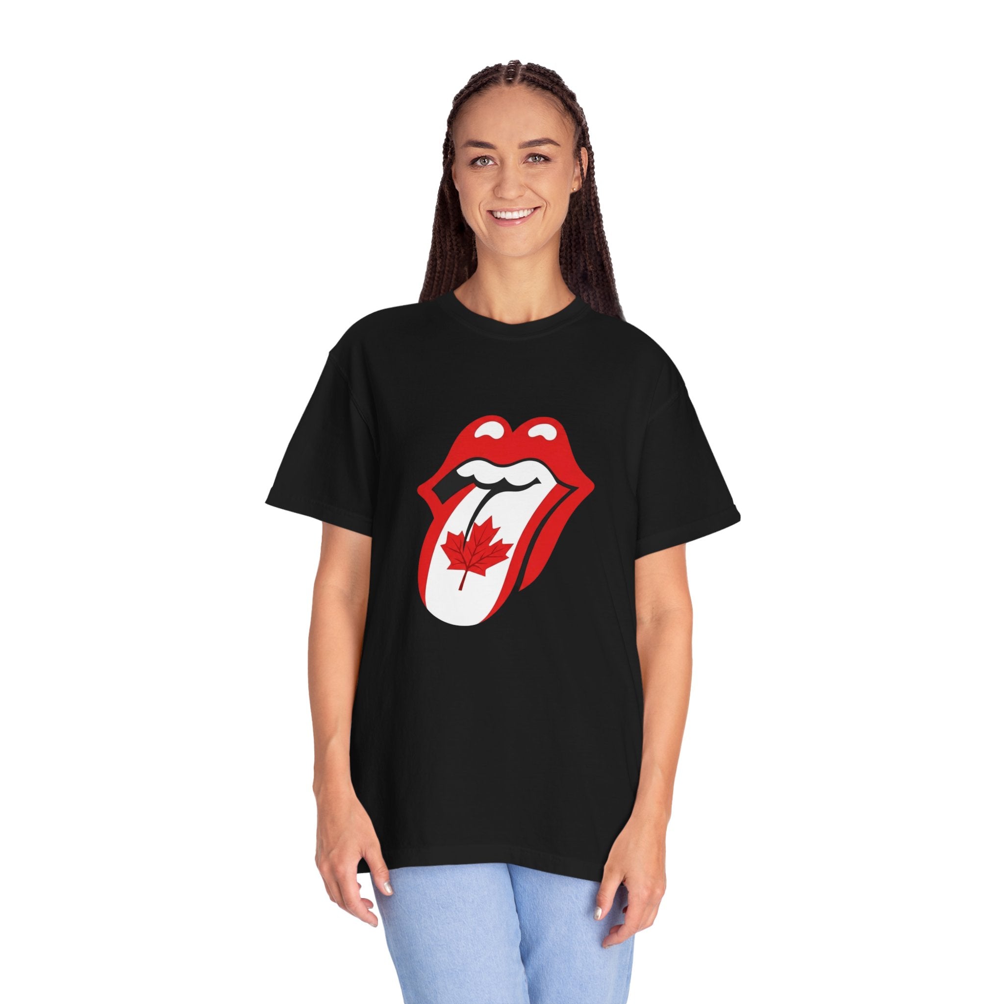 Canada Maple Tongue Rock-Inspired Canadian Flag Graphic Tee